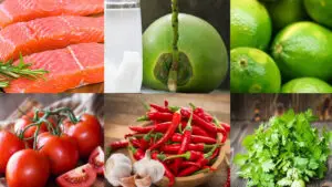 Nguyên liệu món cá hồi sốt cà chua