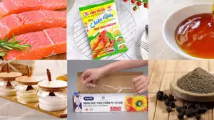 Nguyên liệu món cá hồi chiên nước mắm