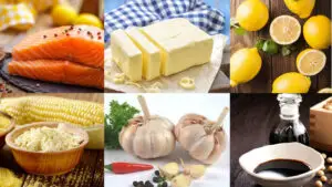 Nguyên liệu chế biến cá hồi áp chảo sốt bơ chanh